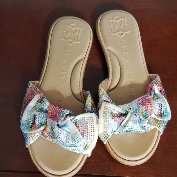 Alex Marie Sandals Flats Rhinestone Bow Size 6.5 - Picture 16 of 16